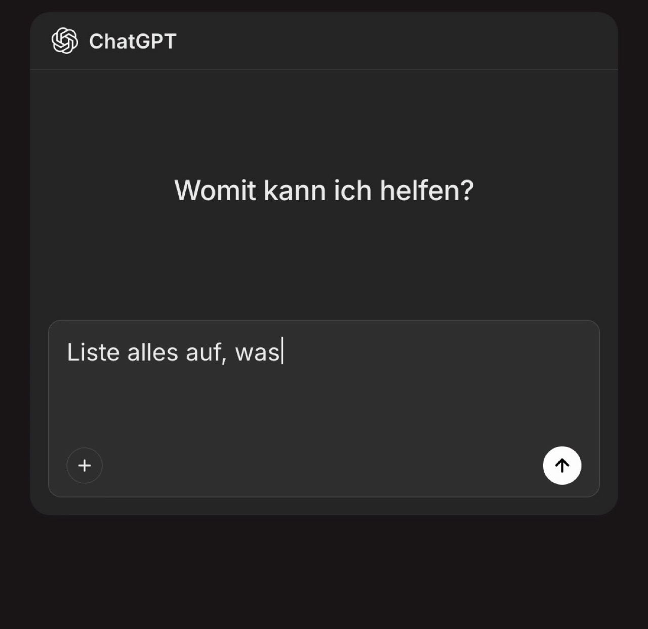 ChatGPT listet gespeicherte Informationen auf