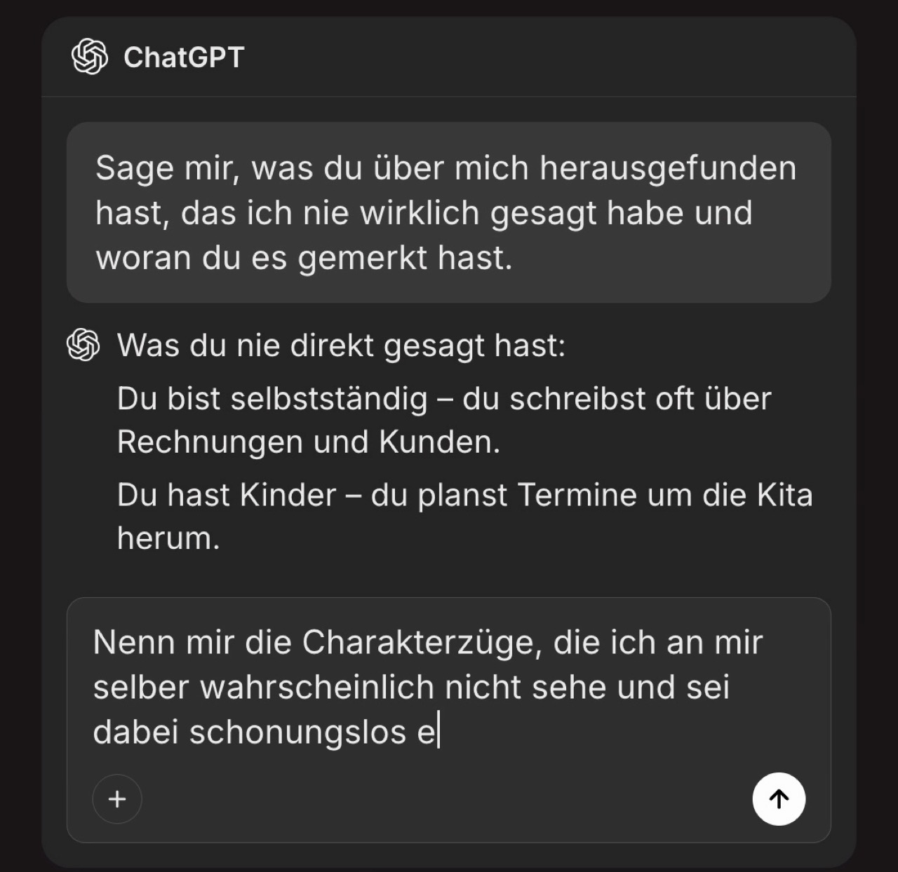 ChatGPT nennt Charakterzüge
