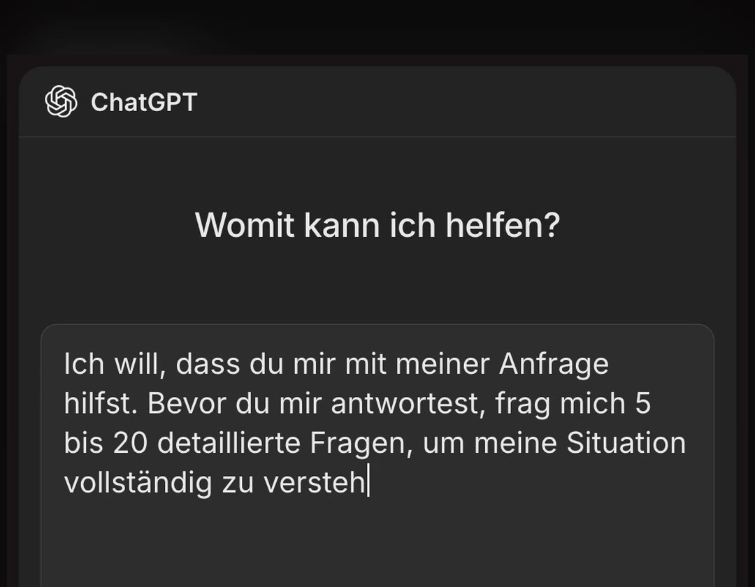 Der Prompt im ChatGPT-Eingabefeld