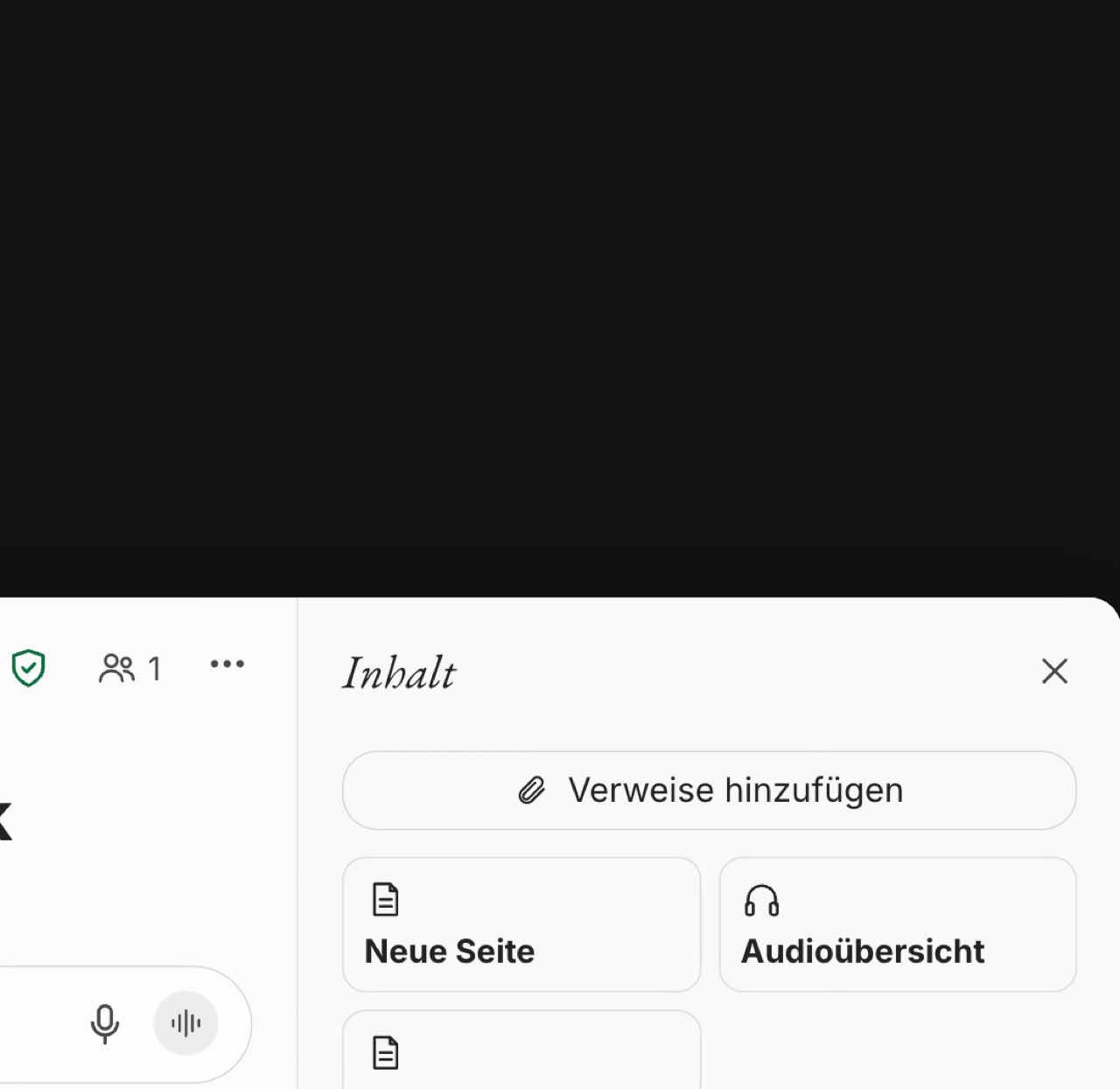 Copilot-Notizbuch mit Projektdateien