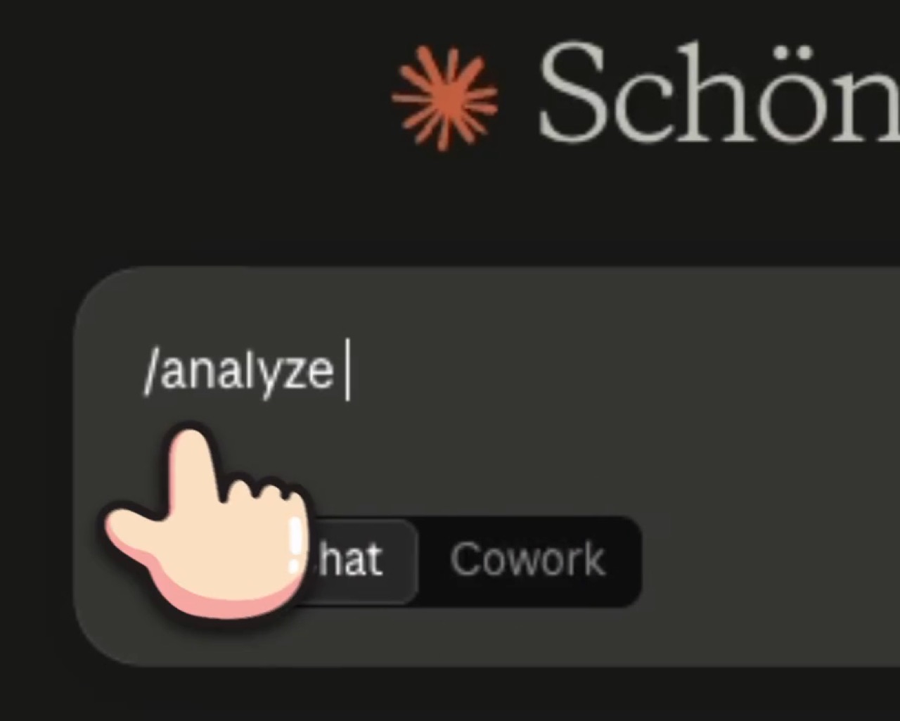 Das Claude-Eingabefeld mit dem eingetippten Befehl /analyze